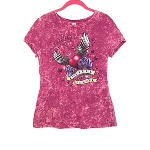 5/$25 Y2K Heart Wings Roses Large Ed Hardy Affliction South Beach Love Shirt